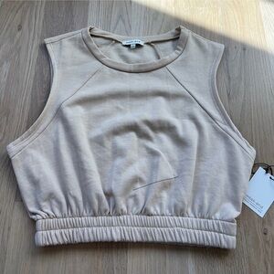Weekend Beige Sleeveless Crop Top
